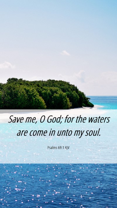Picture 06 - Psalms 69:1 KJV Mobile Phone Wallpaper - Save me, O God; for the waters are come in unto - Mobile Bible Verse Wallpaper