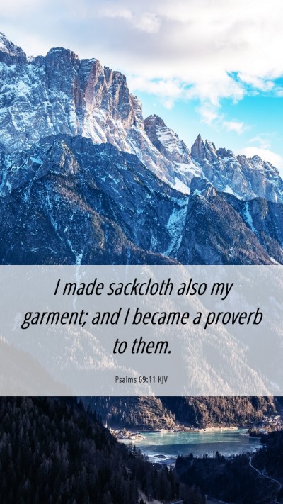 Picture 06 - Psalms 69:11 KJV Mobile Phone Wallpaper - I made sackcloth also my garment; and I became a - Mobile Bible Verse Wallpaper