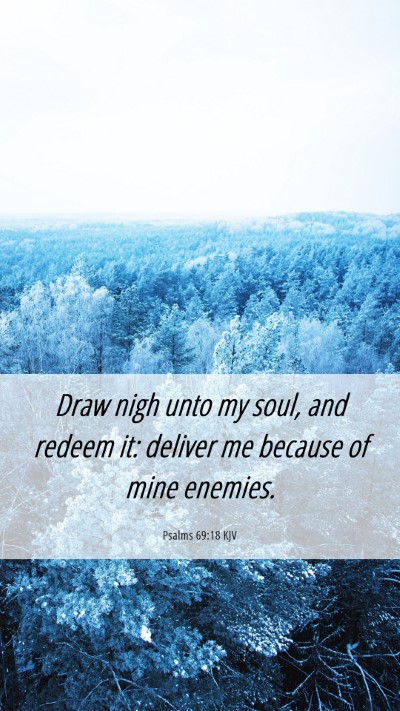 Picture 06 - Psalms 69:18 KJV Mobile Phone Wallpaper - Draw nigh unto my soul, and redeem it: deliver me - Mobile Bible Verse Wallpaper