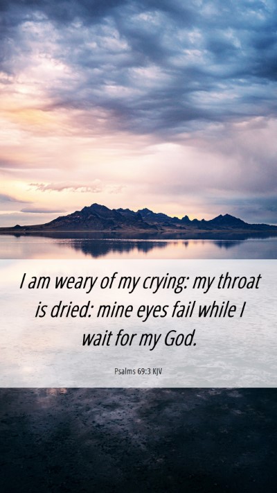 Picture 06 - Psalms 69:3 KJV Mobile Phone Wallpaper - I am weary of my crying: my throat is dried: mine - Mobile Bible Verse Wallpaper