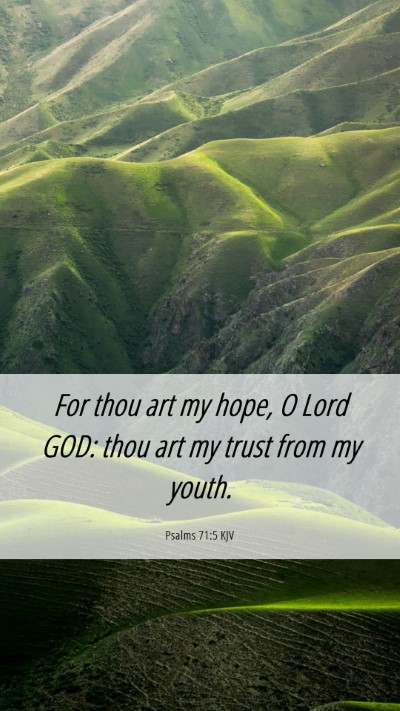Picture 06 - Psalms 71:5 KJV Mobile Phone Wallpaper - For thou art my hope, O Lord GOD: thou art my - Mobile Bible Verse Wallpaper