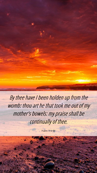 Picture 06 - Psalms 71:6 KJV Mobile Phone Wallpaper - By thee have I been holden up from the womb: thou - Mobile Bible Verse Wallpaper