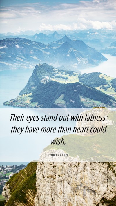 Picture 06 - Psalms 73:7 KJV Mobile Phone Wallpaper - Their eyes stand out with fatness: they have more - Mobile Bible Verse Wallpaper
