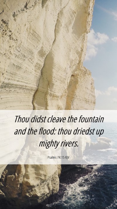 Picture 06 - Psalms 74:15 KJV Mobile Phone Wallpaper - Thou didst cleave the fountain and the flood: - Mobile Bible Verse Wallpaper