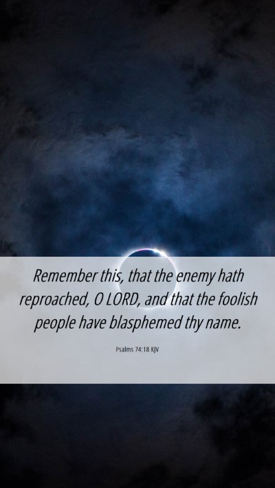 Picture 06 - Psalms 74:18 KJV Mobile Phone Wallpaper - Remember this, that the enemy hath reproached, O - Mobile Bible Verse Wallpaper