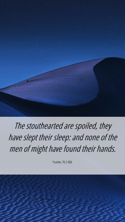 Picture 06 - Psalms 76:5 KJV Mobile Phone Wallpaper - The stouthearted are spoiled, they have slept - Mobile Bible Verse Wallpaper