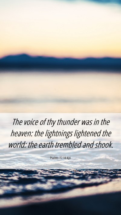 Picture 06 - Psalms 77:18 KJV Mobile Phone Wallpaper - The voice of thy thunder was in the heaven: the - Mobile Bible Verse Wallpaper