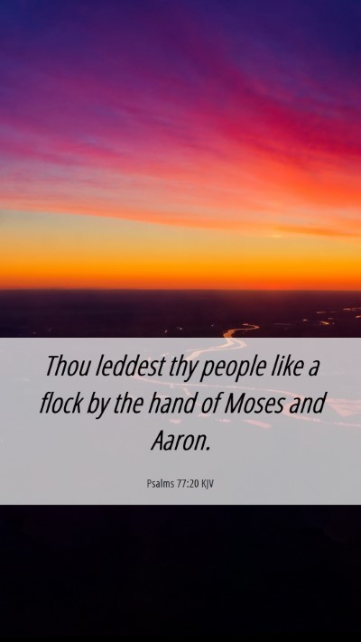 Picture 06 - Psalms 77:20 KJV Mobile Phone Wallpaper - Thou leddest thy people like a flock by the hand - Mobile Bible Verse Wallpaper