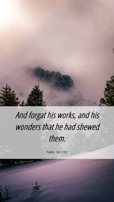 Picture 06 - Psalms 78:11 KJV Mobile Phone Wallpaper - And forgat his works, and his wonders that he had - Mobile Bible Verse Wallpaper