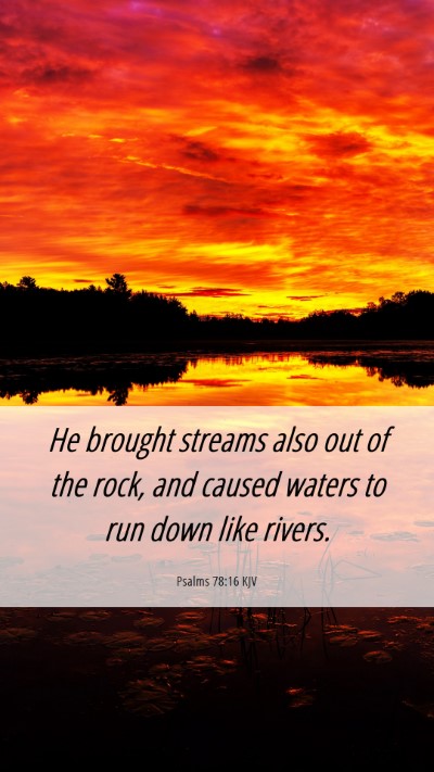 Picture 06 - Psalms 78:16 KJV Mobile Phone Wallpaper - He brought streams also out of the rock, and - Mobile Bible Verse Wallpaper