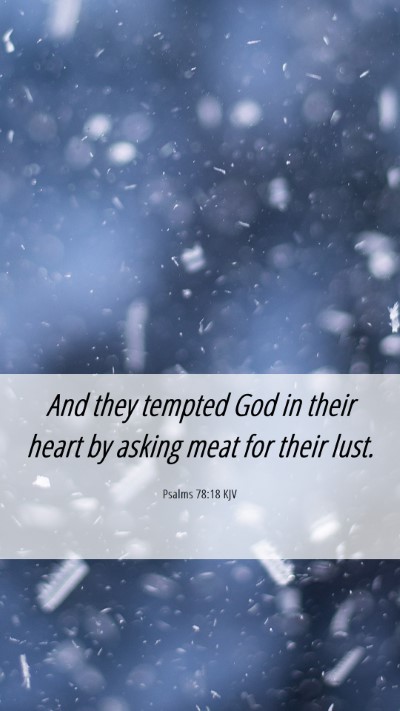 Picture 06 - Psalms 78:18 KJV Mobile Phone Wallpaper - And they tempted God in their heart by asking - Mobile Bible Verse Wallpaper