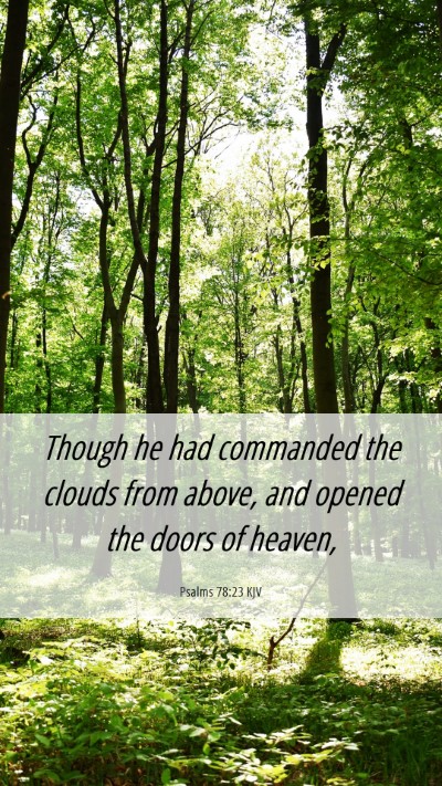Picture 06 - Psalms 78:23 KJV Mobile Phone Wallpaper - Though he had commanded the clouds from above, - Mobile Bible Verse Wallpaper
