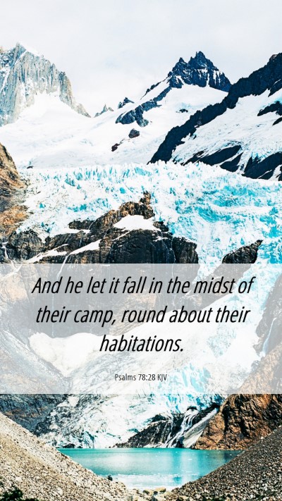 Picture 06 - Psalms 78:28 KJV Mobile Phone Wallpaper - And he let it fall in the midst of their camp, - Mobile Bible Verse Wallpaper