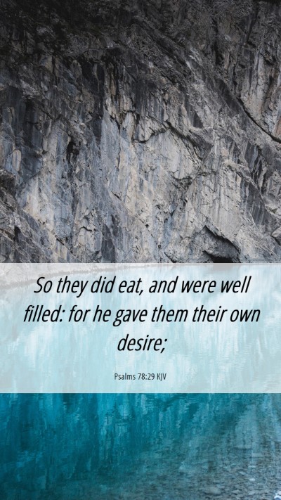 Picture 06 - Psalms 78:29 KJV Mobile Phone Wallpaper - So they did eat, and were well filled: for he - Mobile Bible Verse Wallpaper