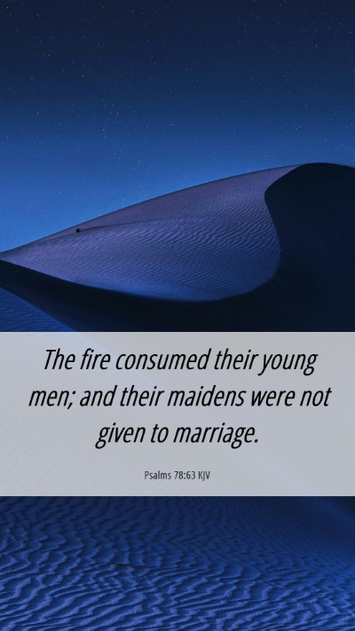 Picture 06 - Psalms 78:63 KJV Mobile Phone Wallpaper - The fire consumed their young men; and their - Mobile Bible Verse Wallpaper