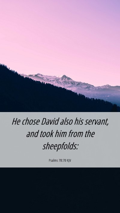 Picture 06 - Psalms 78:70 KJV Mobile Phone Wallpaper - He chose David also his servant, and took him - Mobile Bible Verse Wallpaper