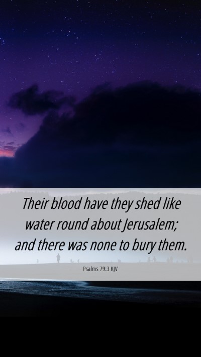 Picture 06 - Psalms 79:3 KJV Mobile Phone Wallpaper - Their blood have they shed like water round about - Mobile Bible Verse Wallpaper