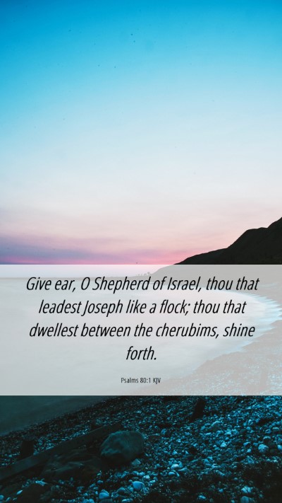 Picture 06 - Psalms 80:1 KJV Mobile Phone Wallpaper - Give ear, O Shepherd of Israel, thou that leadest - Mobile Bible Verse Wallpaper