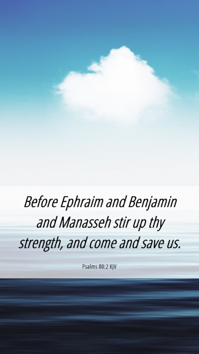 Picture 06 - Psalms 80:2 KJV Mobile Phone Wallpaper - Before Ephraim and Benjamin and Manasseh stir up - Mobile Bible Verse Wallpaper