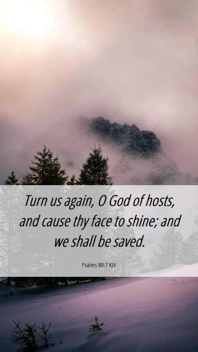 Picture 06 - Psalms 80:7 KJV Mobile Phone Wallpaper - Turn us again, O God of hosts, and cause thy face - Mobile Bible Verse Wallpaper