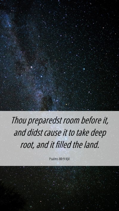 Picture 06 - Psalms 80:9 KJV Mobile Phone Wallpaper - Thou preparedst room before it, and didst cause - Mobile Bible Verse Wallpaper