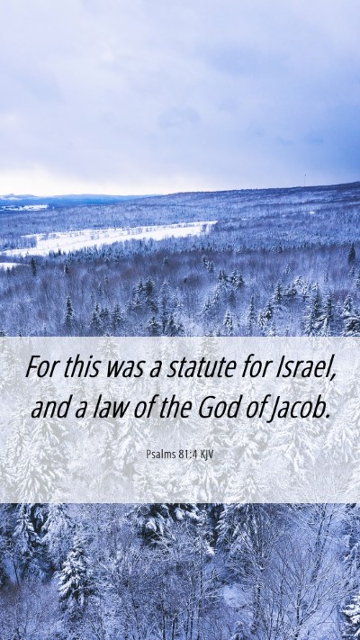 Picture 06 - Psalms 81:4 KJV Mobile Phone Wallpaper - For this was a statute for Israel, and a law of - Mobile Bible Verse Wallpaper