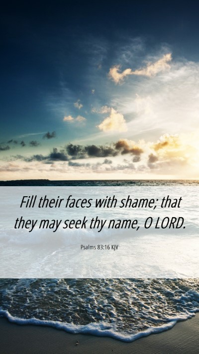 Picture 06 - Psalms 83:16 KJV Mobile Phone Wallpaper - Fill their faces with shame; that they may seek - Mobile Bible Verse Wallpaper