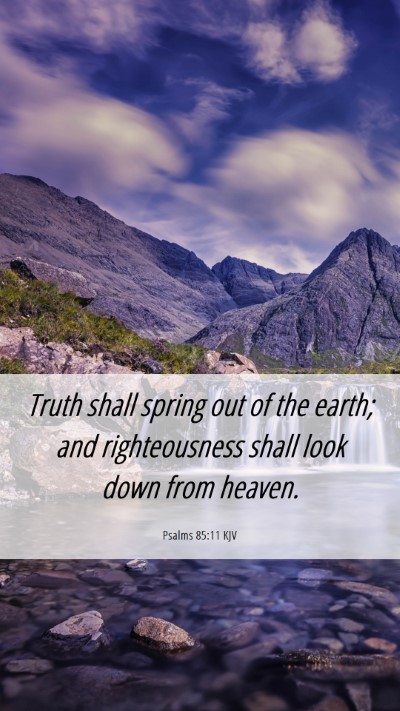 Picture 06 - Psalms 85:11 KJV Mobile Phone Wallpaper - Truth shall spring out of the earth; and - Mobile Bible Verse Wallpaper