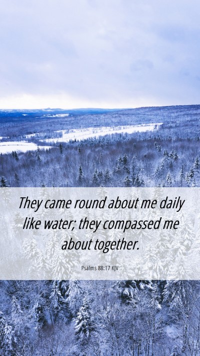 Picture 06 - Psalms 88:17 KJV Mobile Phone Wallpaper - They came round about me daily like water; they - Mobile Bible Verse Wallpaper