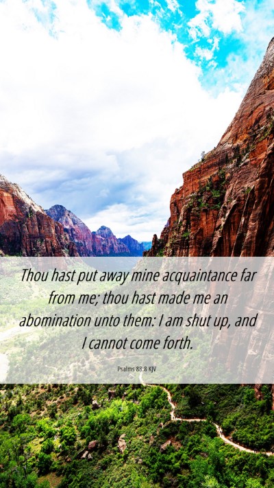 Picture 06 - Psalms 88:8 KJV Mobile Phone Wallpaper - Thou hast put away mine acquaintance far from me; - Mobile Bible Verse Wallpaper