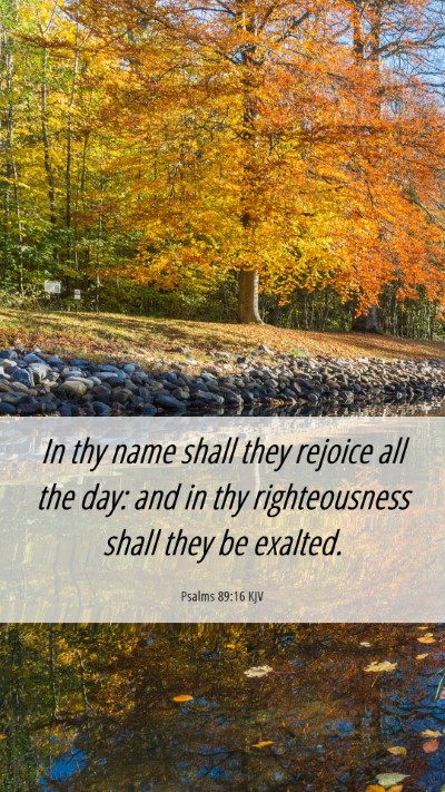 Picture 06 - Psalms 89:16 KJV Mobile Phone Wallpaper - In thy name shall they rejoice all the day: and - Mobile Bible Verse Wallpaper