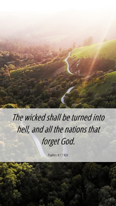 Picture 06 - Psalms 9:17 KJV Mobile Phone Wallpaper - The wicked shall be turned into hell, and all the - Mobile Bible Verse Wallpaper