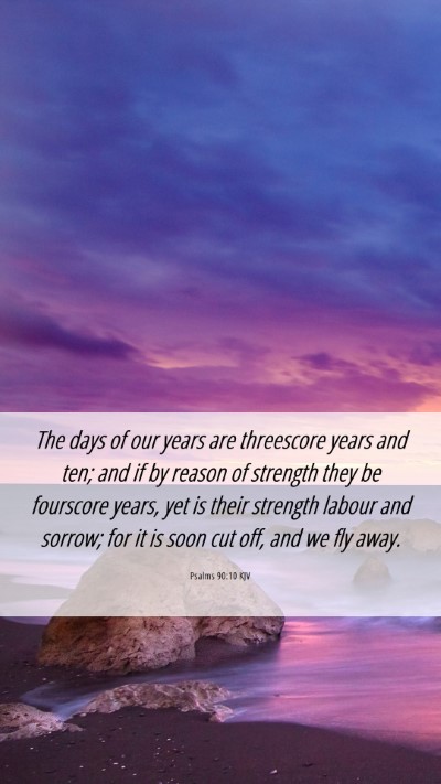 Picture 06 - Psalms 90:10 KJV Mobile Phone Wallpaper - The days of our years are threescore years and - Mobile Bible Verse Wallpaper