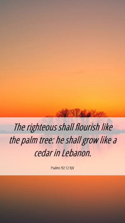 Picture 06 - Psalms 92:12 KJV Mobile Phone Wallpaper - The righteous shall flourish like the palm tree: - Mobile Bible Verse Wallpaper