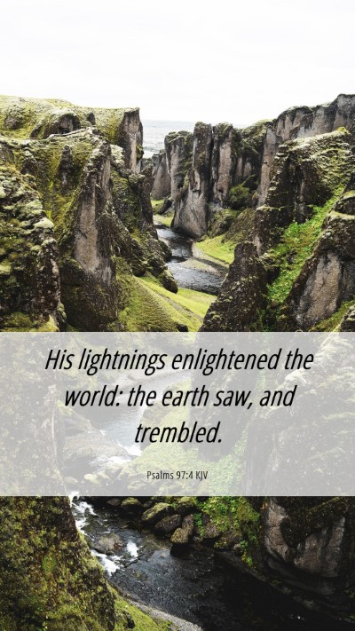 Picture 06 - Psalms 97:4 KJV Mobile Phone Wallpaper - His lightnings enlightened the world: the earth - Mobile Bible Verse Wallpaper