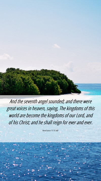 Picture 06 - Revelation 11:15 KJV Mobile Phone Wallpaper - And the seventh angel sounded; and there were - Mobile Bible Verse Wallpaper