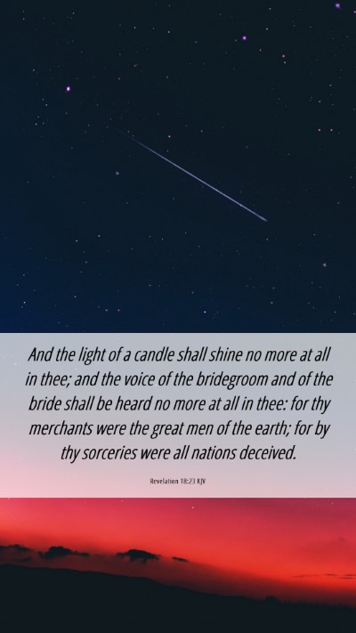 Picture 06 - Revelation 18:23 KJV Mobile Phone Wallpaper - And the light of a candle shall shine no more at - Mobile Bible Verse Wallpaper