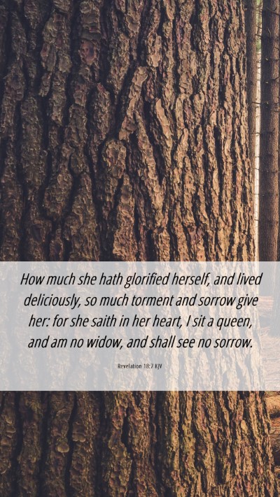Picture 06 - Revelation 18:7 KJV Mobile Phone Wallpaper - How much she hath glorified herself, and lived - Mobile Bible Verse Wallpaper