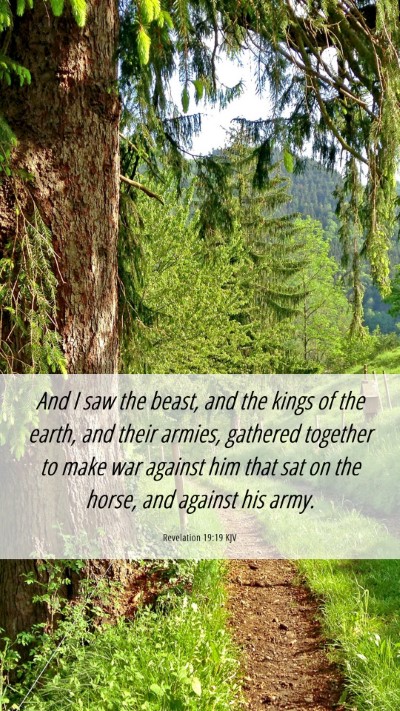 Picture 06 - Revelation 19:19 KJV Mobile Phone Wallpaper - And I saw the beast, and the kings of the earth, - Mobile Bible Verse Wallpaper