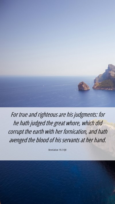 Picture 06 - Revelation 19:2 KJV Mobile Phone Wallpaper - For true and righteous are his judgments: for he - Mobile Bible Verse Wallpaper