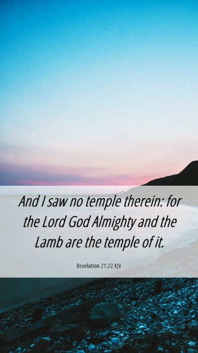 Picture 06 - Revelation 21:22 KJV Mobile Phone Wallpaper - And I saw no temple therein: for the Lord God - Mobile Bible Verse Wallpaper