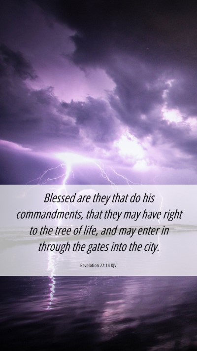 Picture 06 - Revelation 22:14 KJV Mobile Phone Wallpaper - Blessed are they that do his commandments, that - Mobile Bible Verse Wallpaper