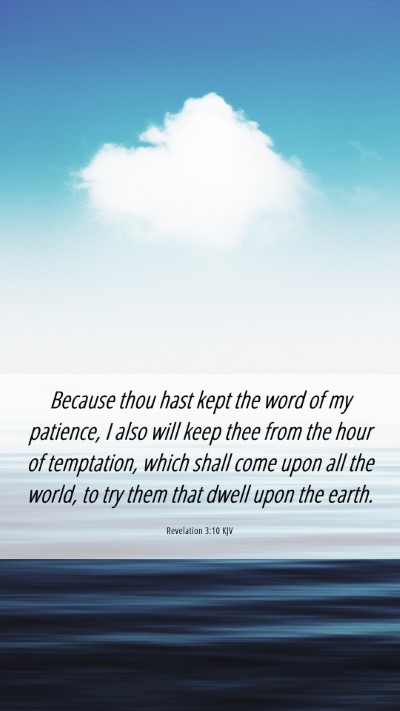 Picture 06 - Revelation 3:10 KJV Mobile Phone Wallpaper - Because thou hast kept the word of my patience, I - Mobile Bible Verse Wallpaper
