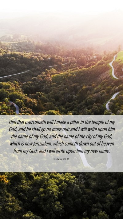 Picture 06 - Revelation 3:12 KJV Mobile Phone Wallpaper - Him that overcometh will I make a pillar in the - Mobile Bible Verse Wallpaper