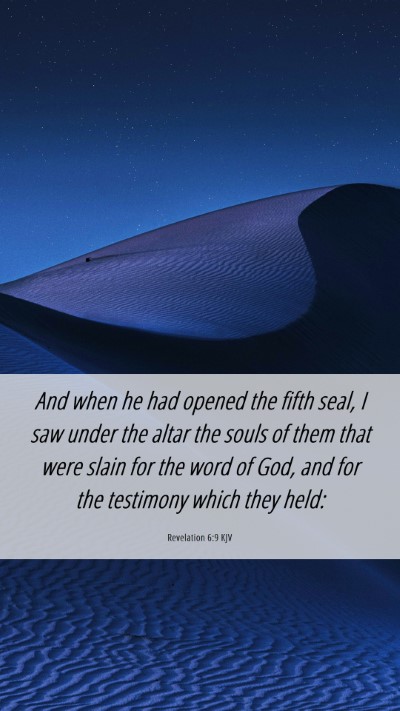 Picture 06 - Revelation 6:9 KJV Mobile Phone Wallpaper - And when he had opened the fifth seal, I saw - Mobile Bible Verse Wallpaper