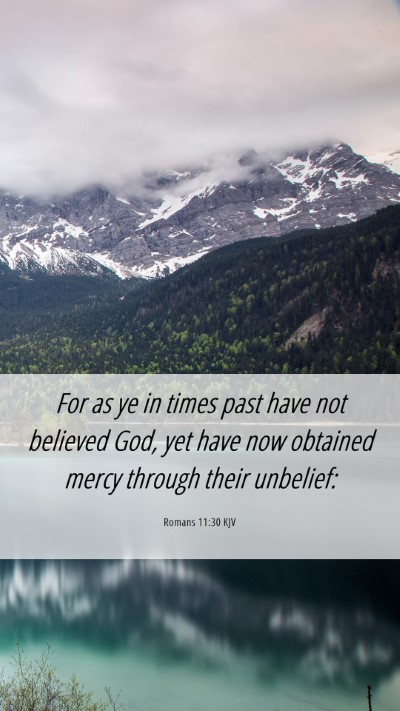 Picture 06 - Romans 11:30 KJV Mobile Phone Wallpaper - For as ye in times past have not believed God, - Mobile Bible Verse Wallpaper
