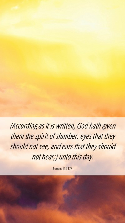 Picture 06 - Romans 11:8 KJV Mobile Phone Wallpaper - (According as it is written, God hath given them - Mobile Bible Verse Wallpaper