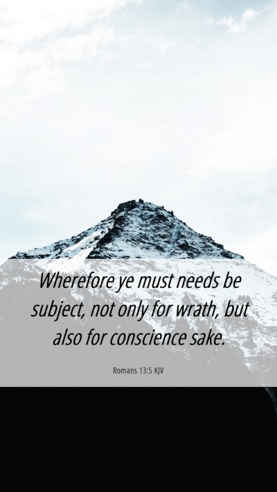 Picture 06 - Romans 13:5 KJV Mobile Phone Wallpaper - Wherefore ye must needs be subject, not only for - Mobile Bible Verse Wallpaper