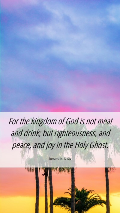 Picture 06 - Romans 14:17 KJV Mobile Phone Wallpaper - For the kingdom of God is not meat and drink; but - Mobile Bible Verse Wallpaper