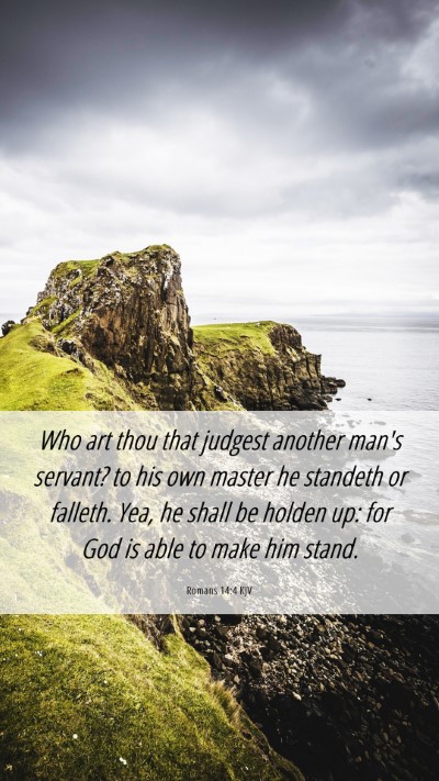 Picture 06 - Romans 14:4 KJV Mobile Phone Wallpaper - Who art thou that judgest another man's servant? - Mobile Bible Verse Wallpaper